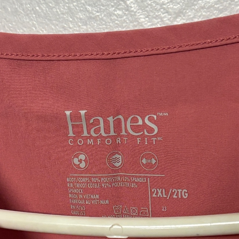 Hanes scrub Comfort Fit 2XL Top in Dusty Rose